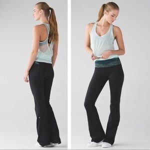 Lululemon Groove Flare Wide Leg Hi Low High Waist Pants Stretch Color Block 4